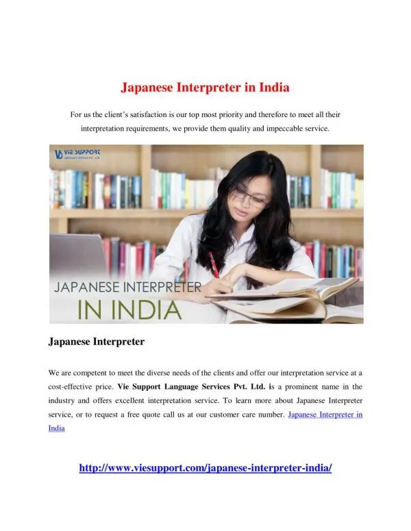 Japanese Interpreter in India