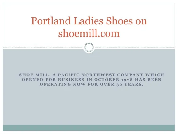 Portland Ladies Shoes on shoemill.com