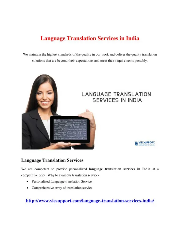 Language Translation Services in India