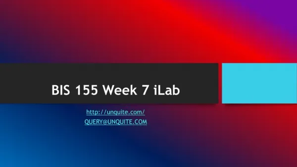 bis 155 week 7 ilab