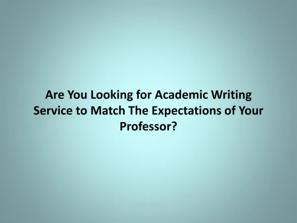 Online Academic Writing Service