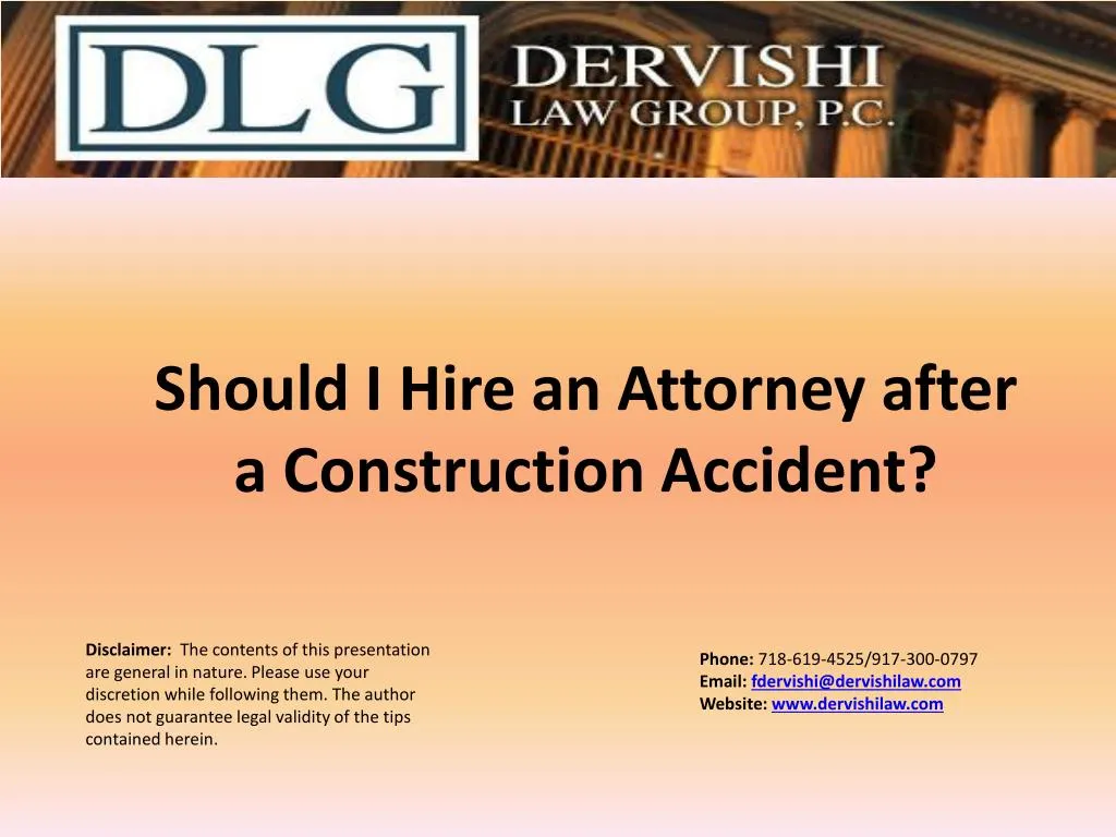 should i hire an attorney after a construction accident