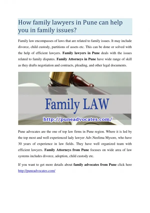 Family Lawyers Pune