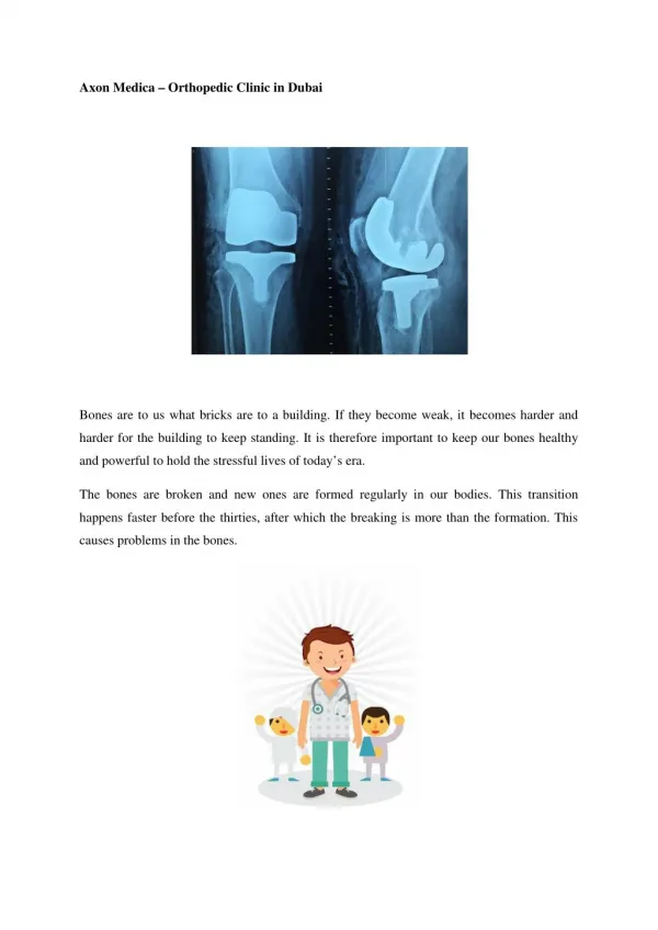 Axon Medica – Orthopedic Clinic in Dubai