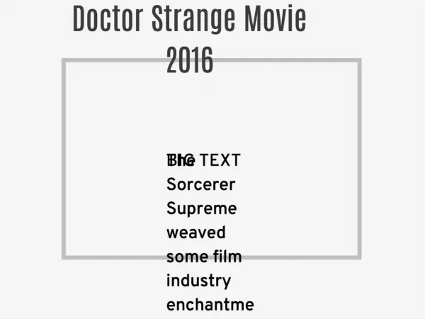 Doctor Strange Movie 2016
