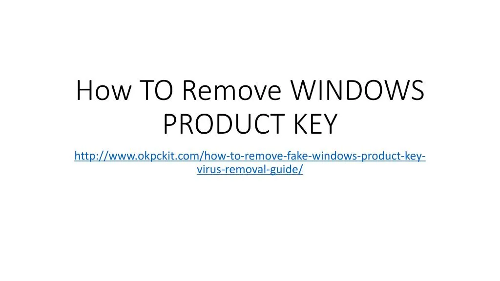 how to remove windows product key