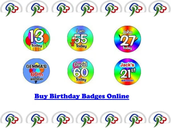 Buy Birthday Badges Online