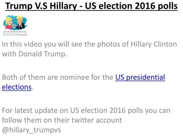 Trump V.S Hillary - US election 2016 polls