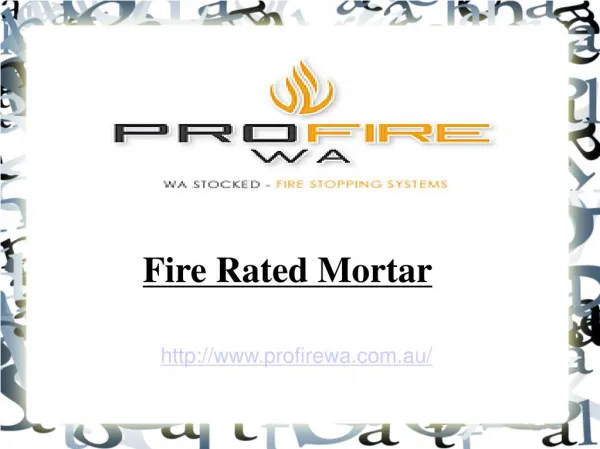 Fire Rated Mortar