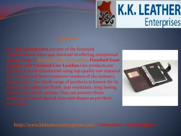 Finished Sheep Leather Manufacturers, Exporters, Supplier - KK Leather Enterprises