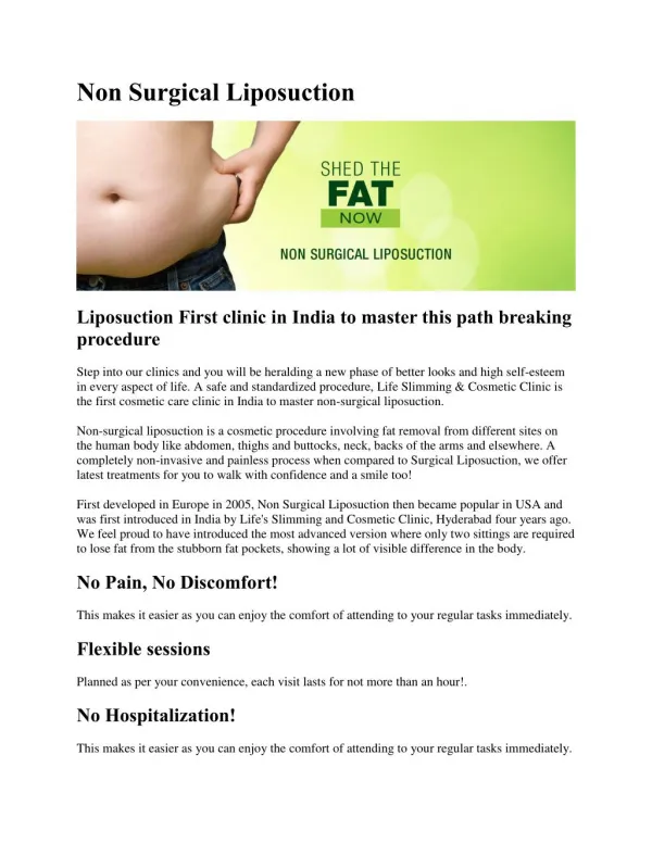safe liposuction in hyderabad