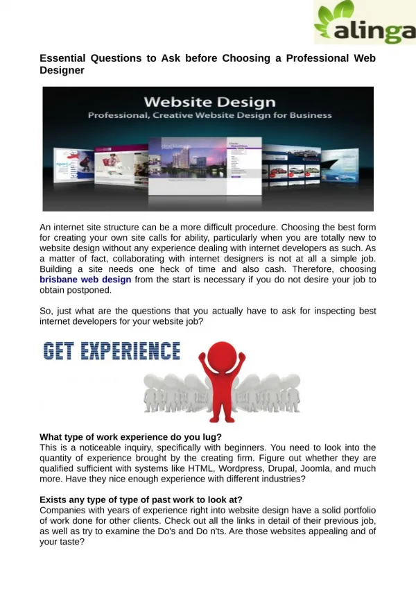 Essential Questions to Ask before Choosing a Brisbane Web Design