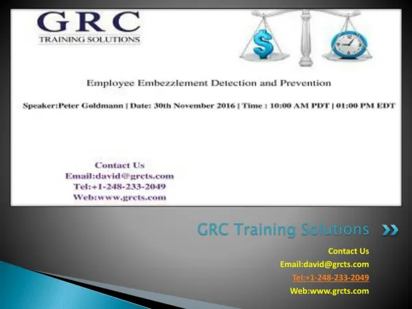 Live Webinar On Employee Embezzlement Detection and Prevention