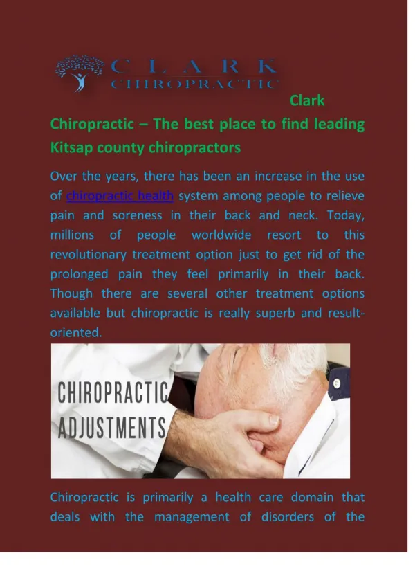 Kitsap county chiropractors