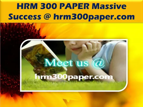 HRM 300 PAPER Massive Success @ hrm300paper.com
