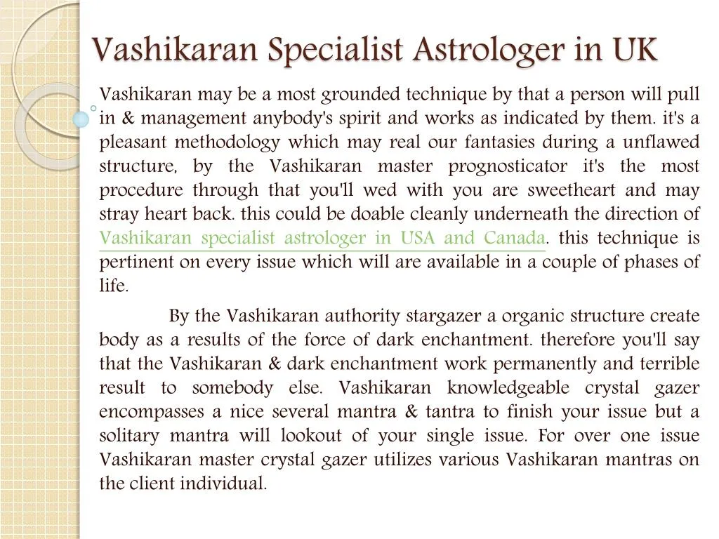 vashikaran specialist astrologer in uk