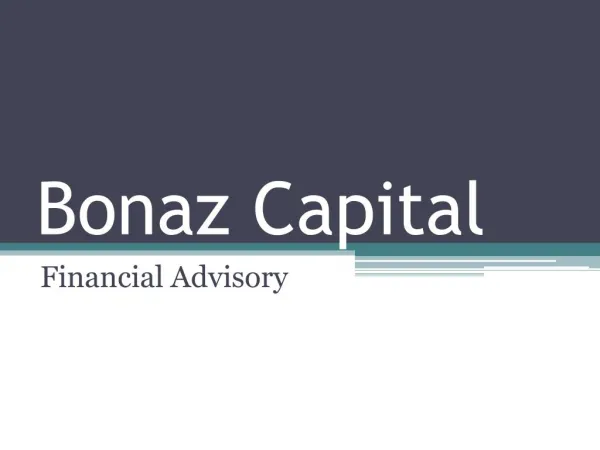 Bonaz Capital Financial Advisor