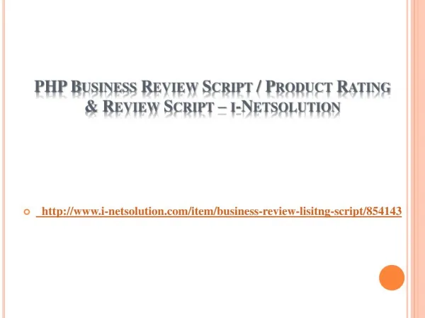PHP Business Review Script / Product Rating & Review Script – i-Netsolution