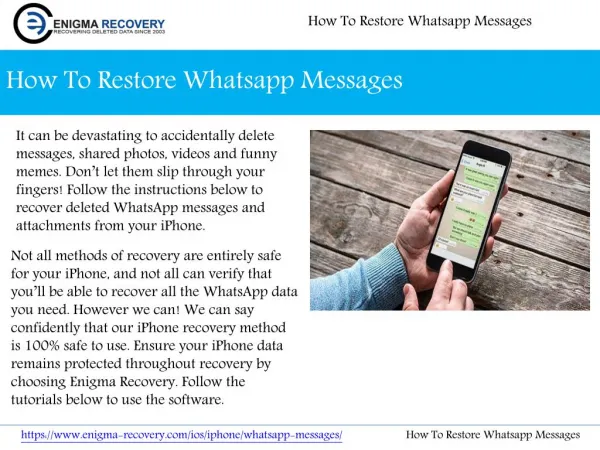 How To Restore Whatsapp Messages