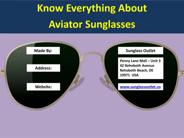 Aviator Sunglasses-A Complete Guide