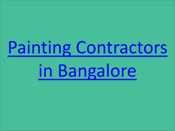 Painting Contractors in Adugodi
