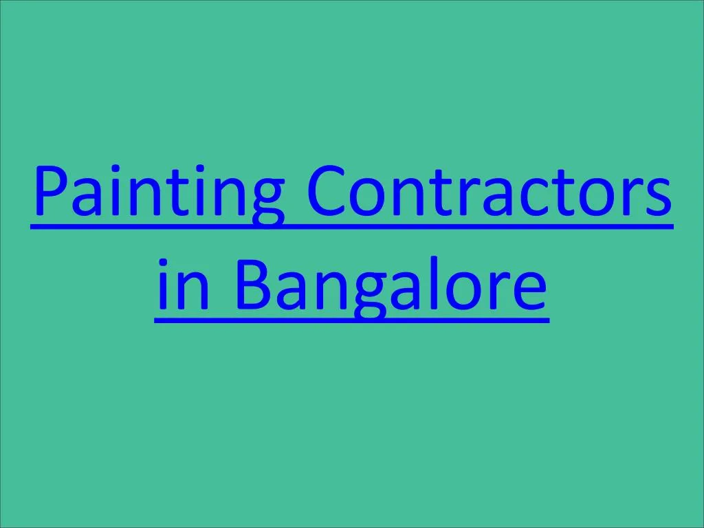 painting contractors in bangalore