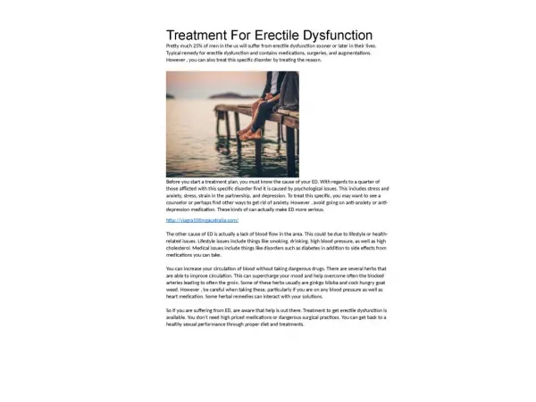 Treatment For Erectile Dysfunction