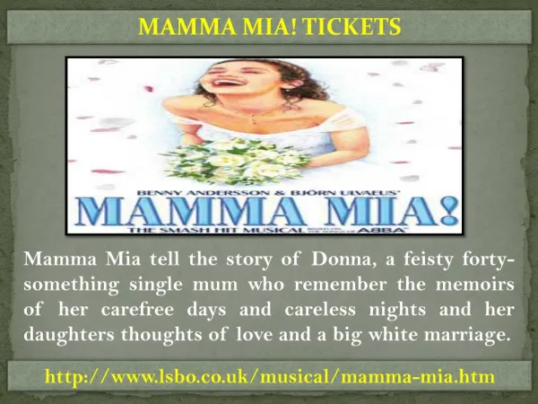 Cheap Mamma Mia Tickets	- LSBO
