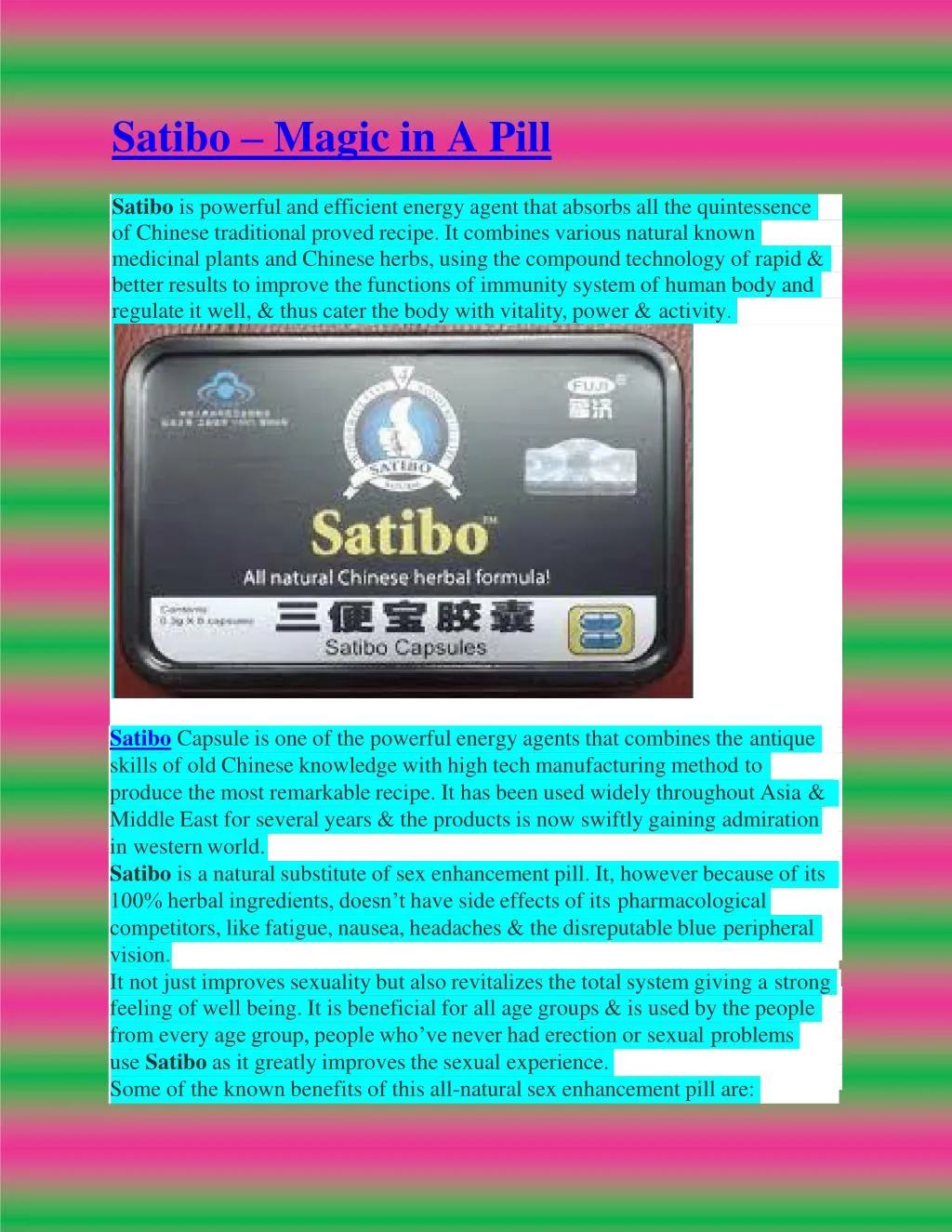 satibo magic in a pill