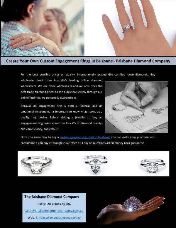 Create Your Own Custom Engagement Rings in Brisbane - Brisbane Diamond Company