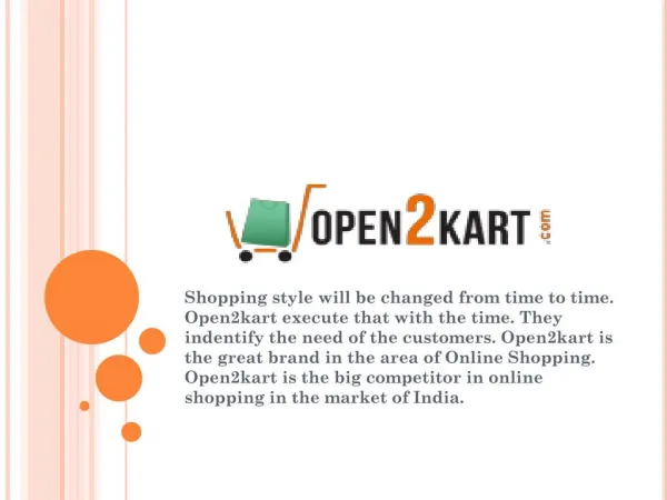 Online Shopping in India with Open2kart