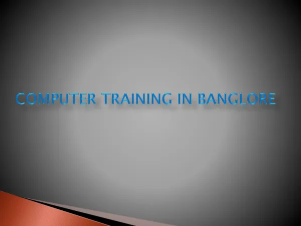 computer training in bangalore