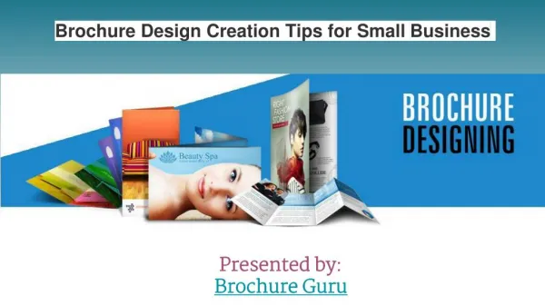 Brochure design creation tips for small business.