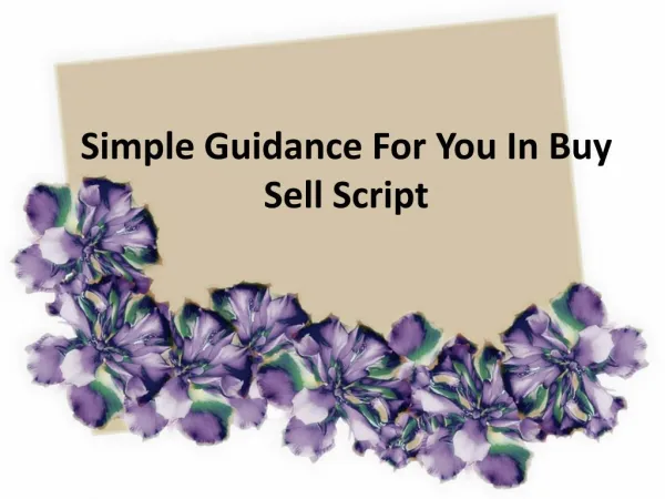 Simple Guidance For You In Buy Sell Script