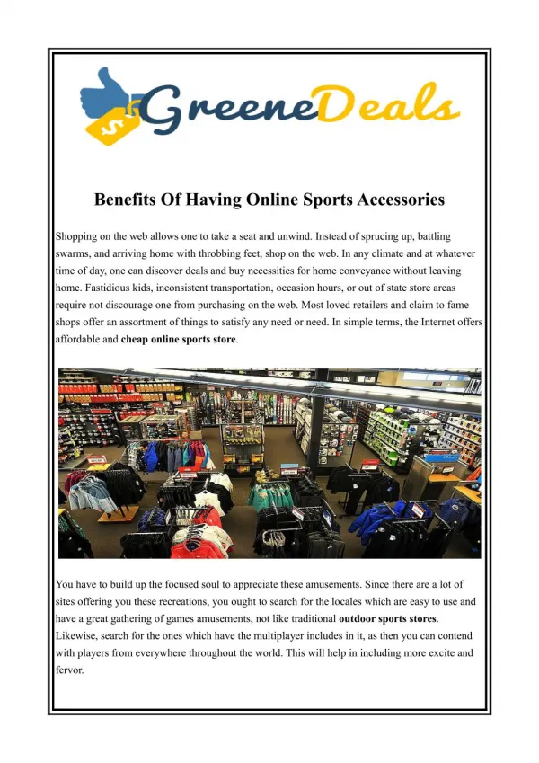 Cheap Online Sports Store