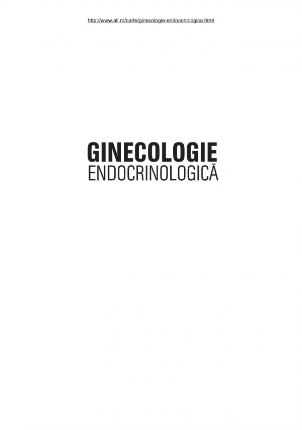 GINECOLOGIE ENDOCRINOLOGIC? Free PDF