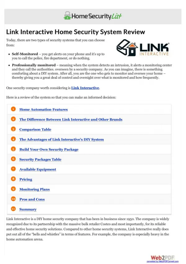 Link Interactive Home Security System Review