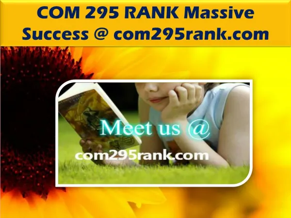 COM 295 RANK Massive Success @ com295rank.com