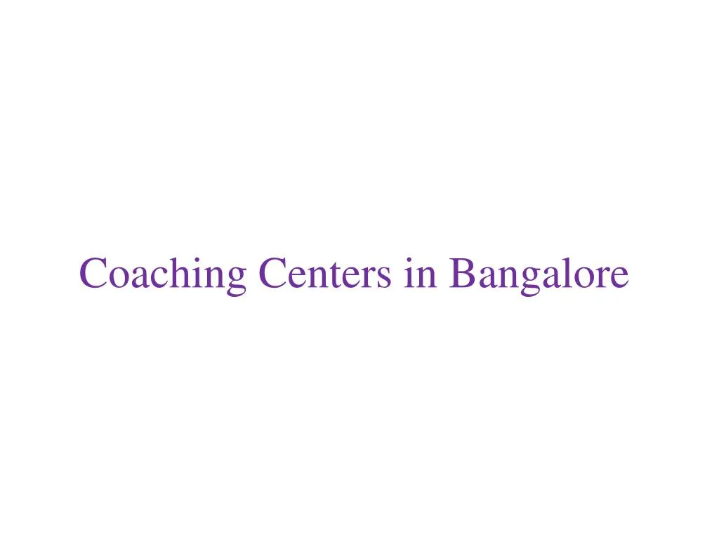 coaching centers in b angalore