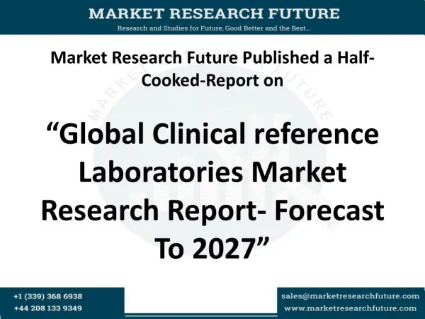 Global Clinical reference Laboratories Market Research Report- Forecast To 2027
