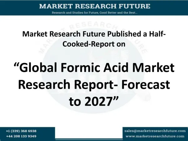 Global Formic Acid Market Research Report- Forecast to 2027