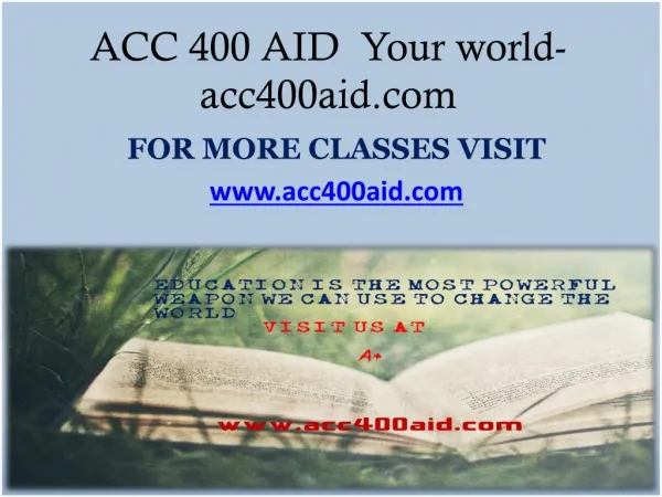 ACC 400 AID Your world-acc400aid.com
