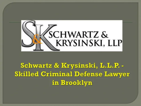 Schwartz & Krysinski, L.L.P. - Skilled Criminal Defense Lawyer in Brooklyn