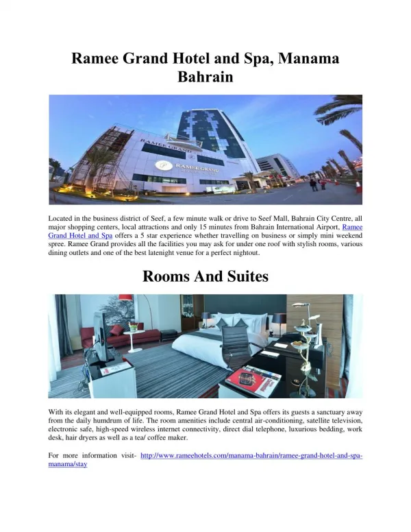 Ramee Grand Hotel and Spa, Manama Bahrain
