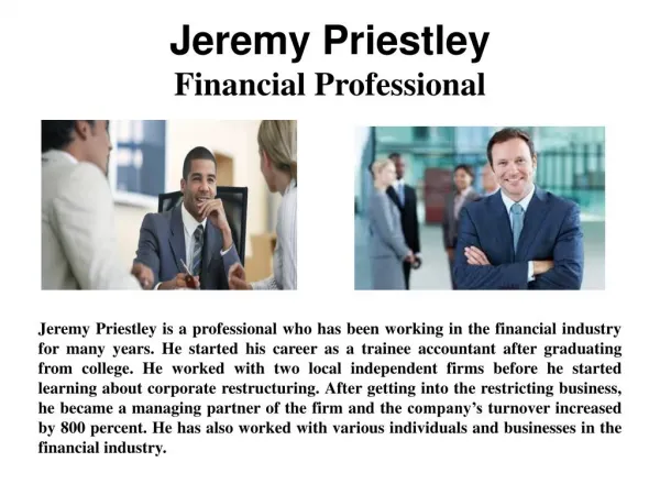 Jeremy Priestley - Financial Professional