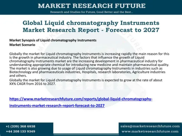 Global Liquid chromatography Instruments Market Research Report - Forecast to 2027