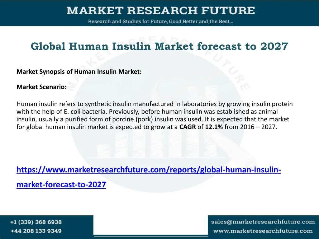 global human insulin market forecast to 2027