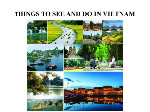 THINGS TO SEE AND DO IN VIETNAM