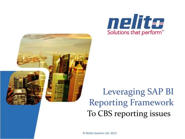 Leveraging SAP BI Reporting