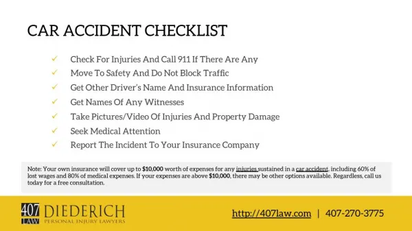 Orlando, FL Car Crash Checklist